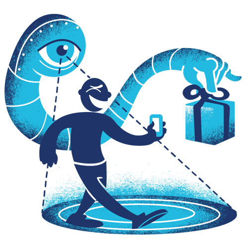 marketing eye targeting a phone user