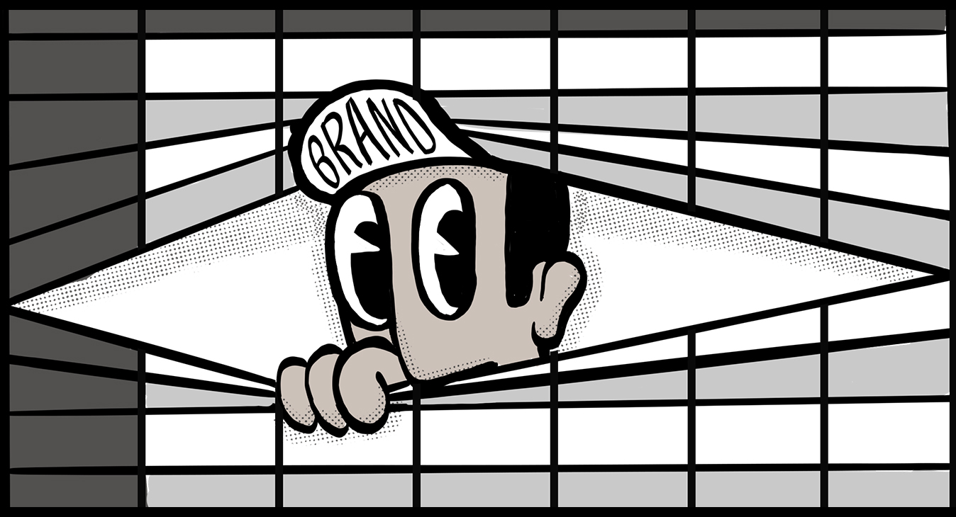 brand peaking through the blinds of data